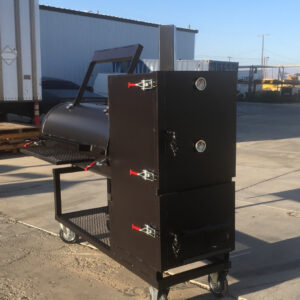 Backyard Beast 750 – Offset + Vertical Cabinet Smoker